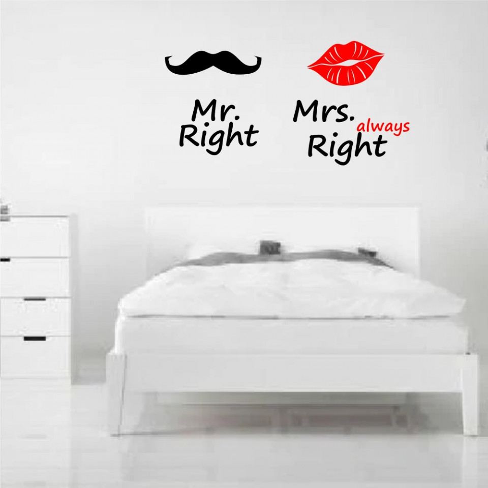 sticker perete Mr and Ms right